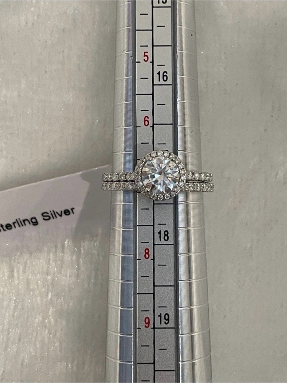 Rhodium plating over 925 silver Bridal Ring 1.49ct Moissanite woman’s ring - Picture 7 of 8